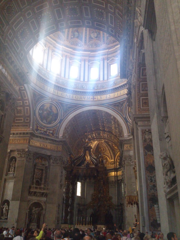 Inside the basilica